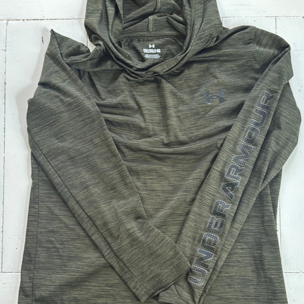 Under Armour Charcoal/ Olive Green Performance Hoodie
